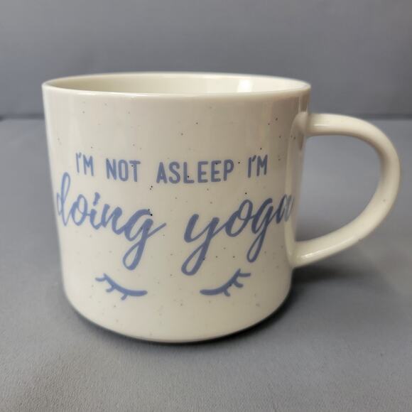 Threshold Im Not Asleep Im Doing Yoga Mug 16 fl oz Coffee Cup Speckled 3.25" T - Picture 1 of 12